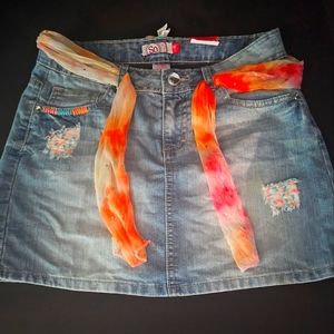 SO girls jean skirt with belt NWT